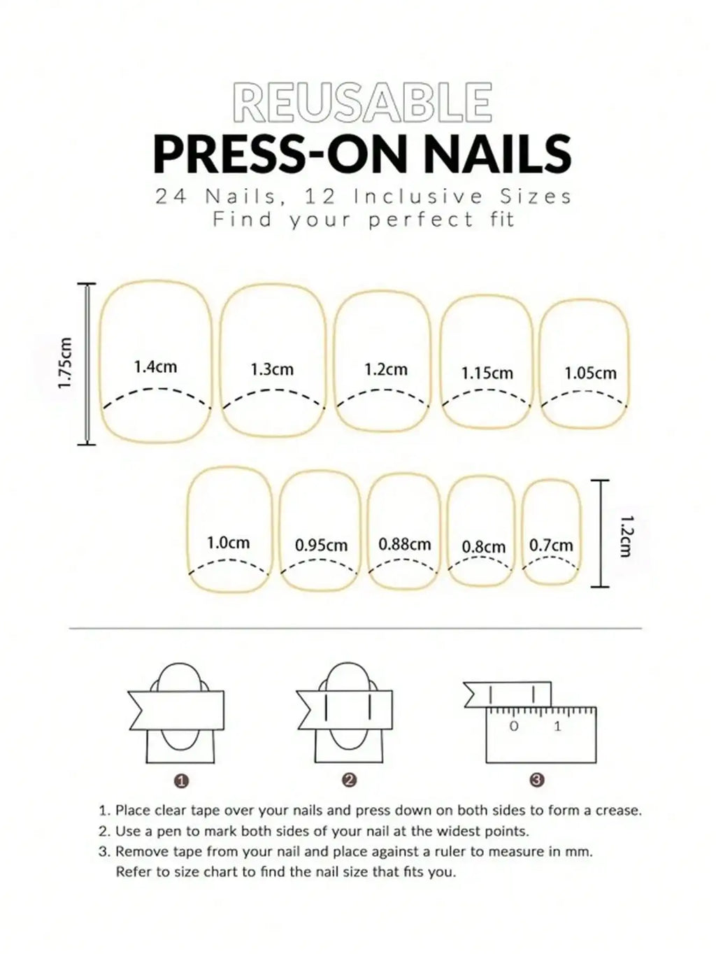Press-On Nails French Manucure Cœur – Style Y2K & Carré Court